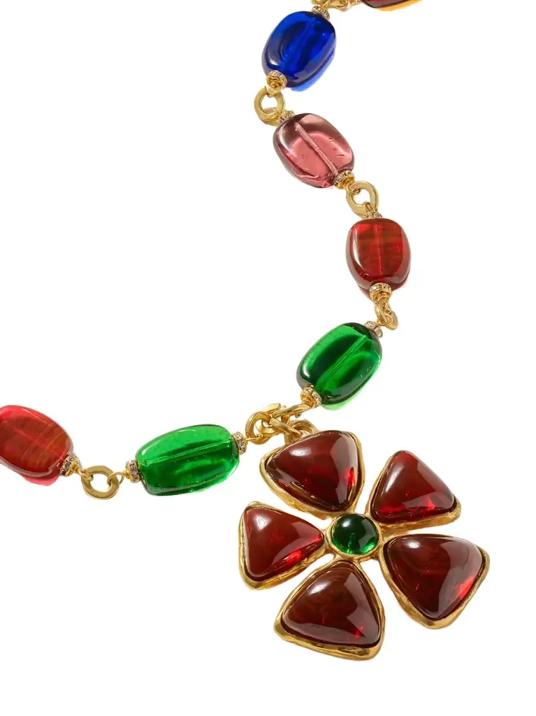 Susan Caplan Vintage + Chanel Vintage 1980 Gold-plated Gripoix Crystal Necklace