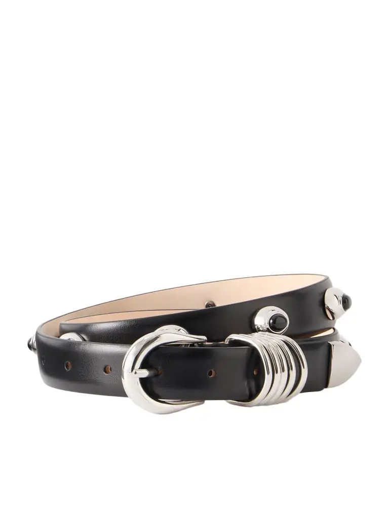 Déhanche Hollyhock Embellished Leather Belt