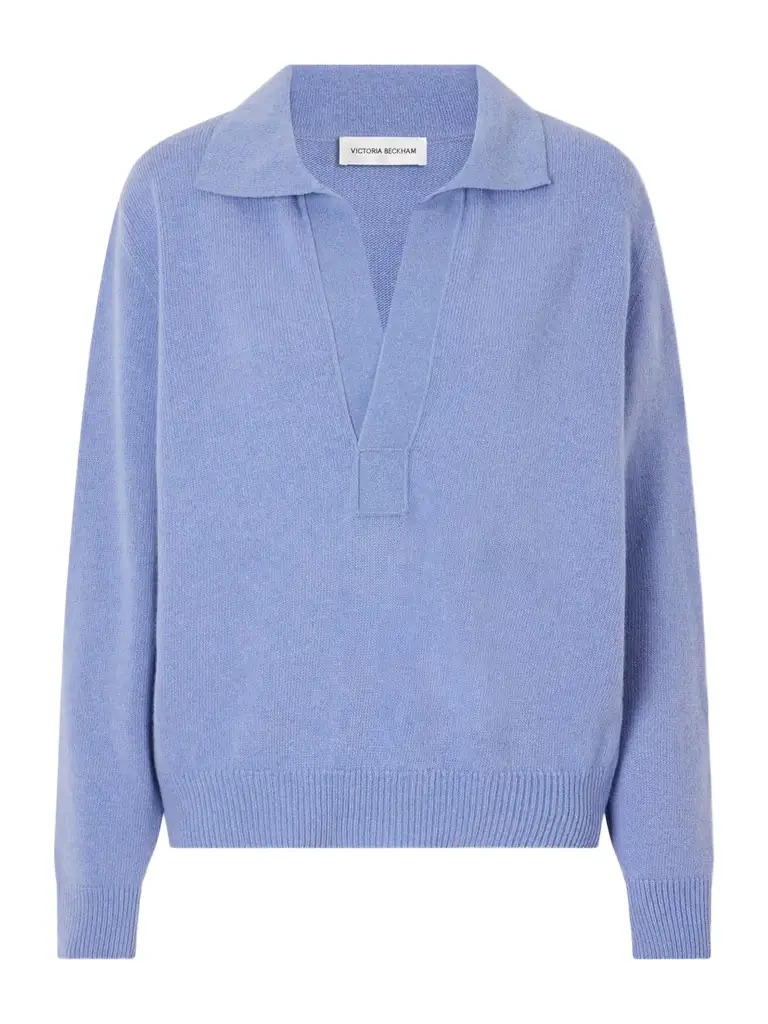 Victoria Beckham Genevieve Wool And Cashmere Polo Sweater