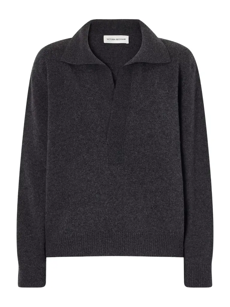 Victoria Beckham Genevieve Wool And Cashmere Polo Sweater