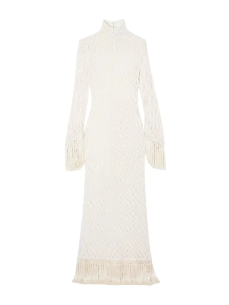 Taller Marmo New Mexico Fringed Open-knit Cotton Gown