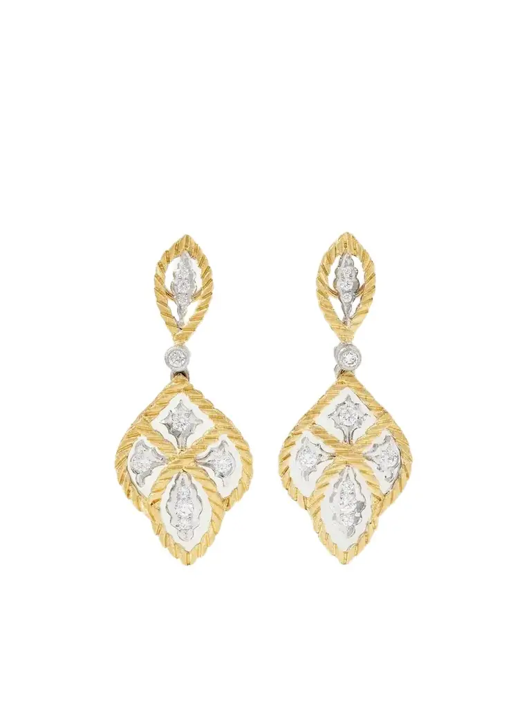 Buccellati Étoilée 18-karat Yellow And White Gold Diamond Earrings