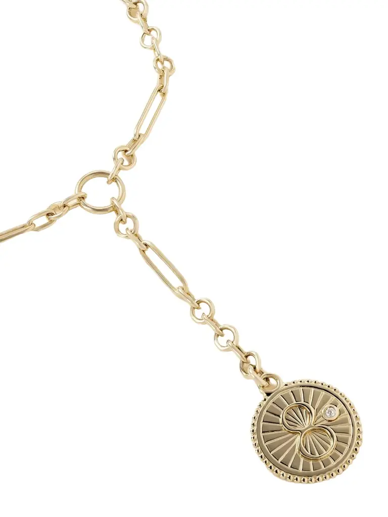 Foundrae Karma + Fine Mixed Clip 18-karat Gold Diamond Necklace