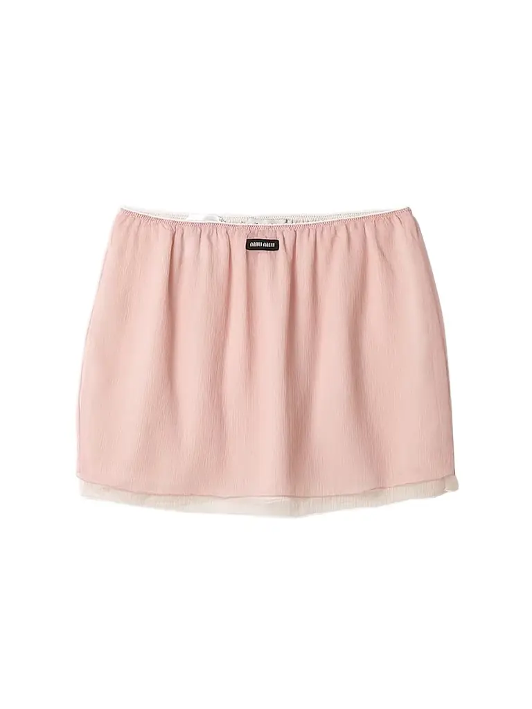 Miu Miu Women's Chiffon Mini Skirt - Pink
