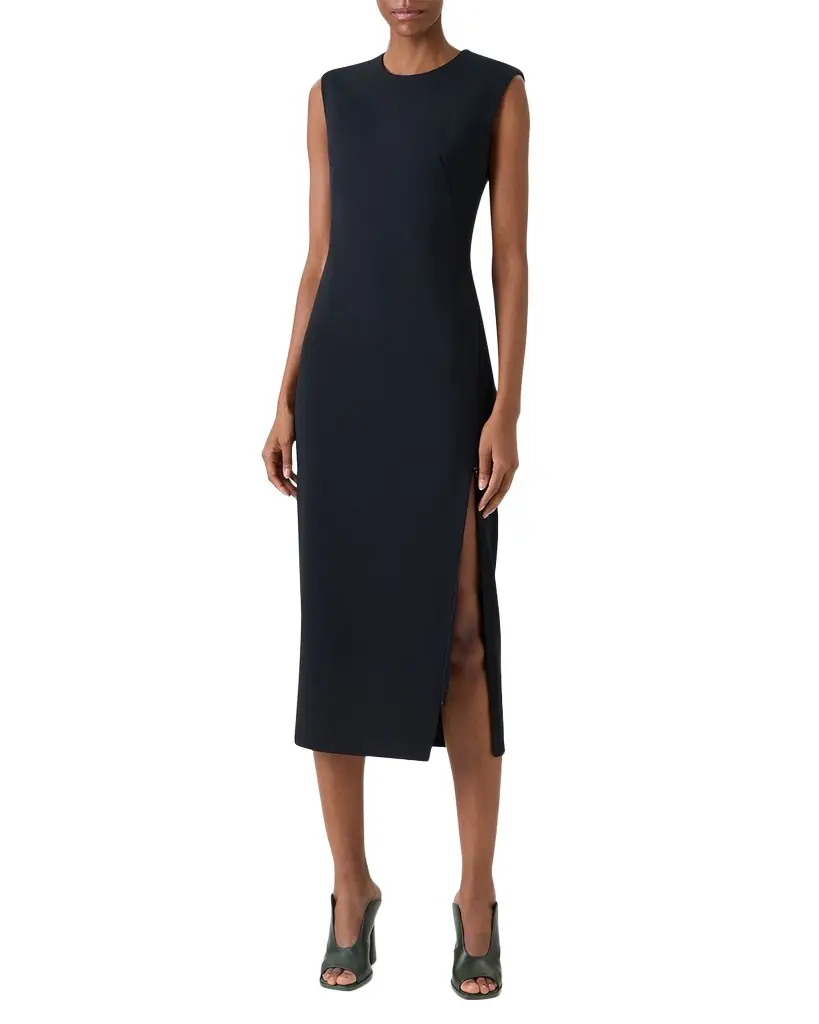 Akris Wool-Blend Zipped-Slit Sheath Dress