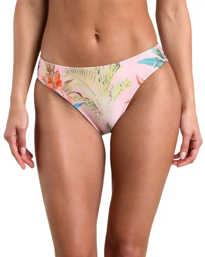 L 'Agence Nicole Palm-Print Bikini Bottoms