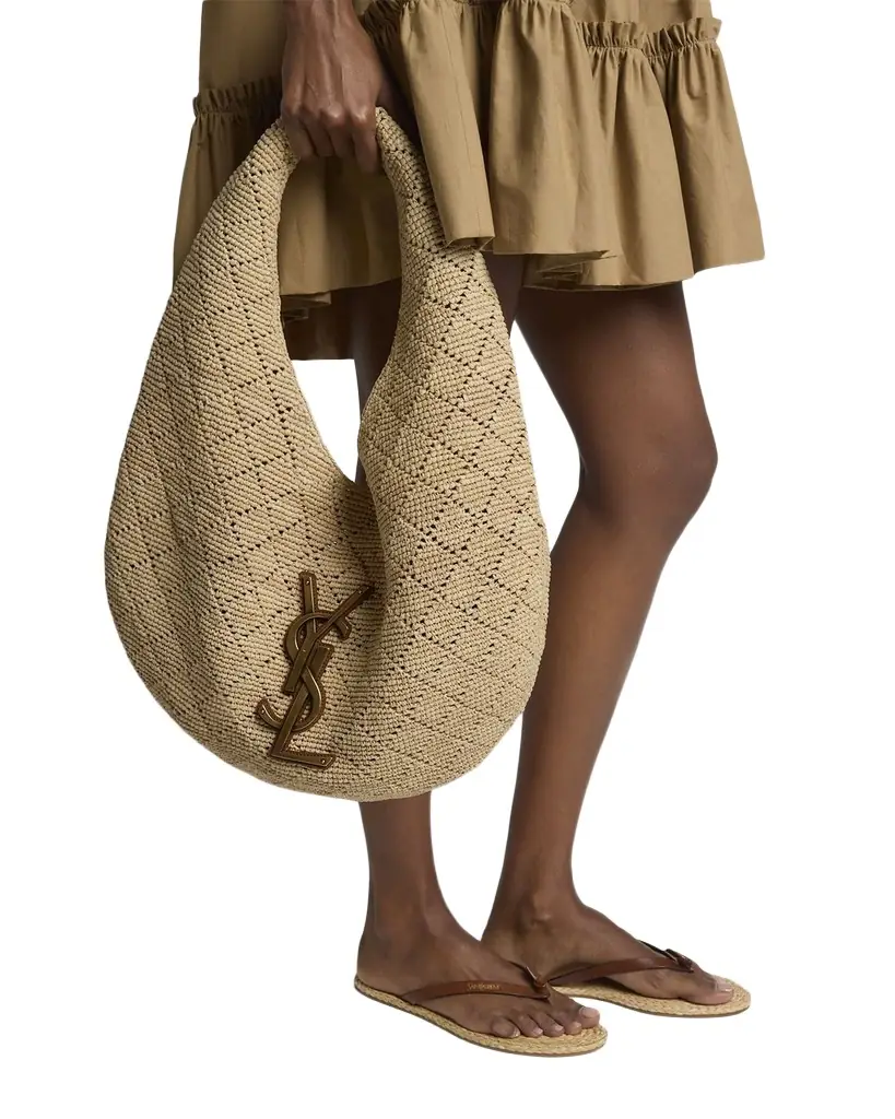 Saint Laurent Icare Hobo Bag in Raffia