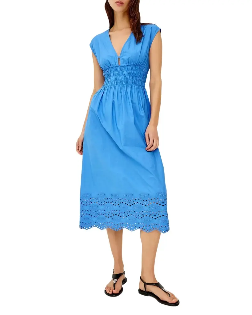 Rails Roxanne Embroidered Cotton Midi Dress