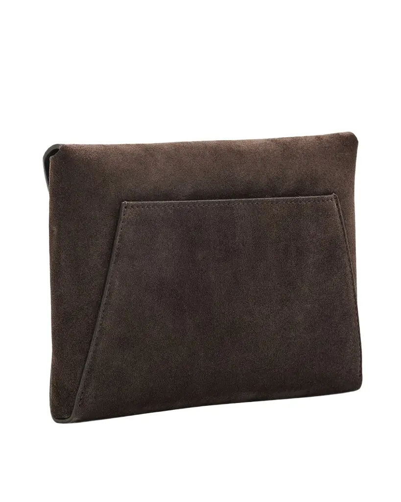 Brunello Cucinelli Suede Envelope Flap Clutch Bag