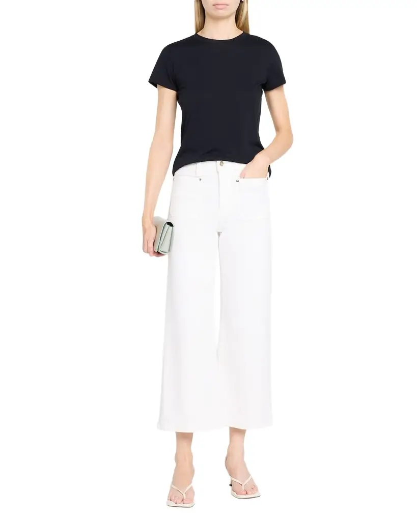 FRAME Le Slim Palazzo Crop Harbor Pocket Jeans - Women's Clothing