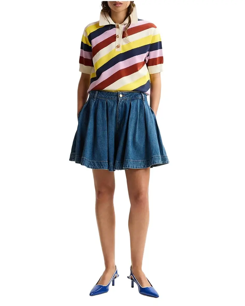 Essentiel Antwerp Stripe Knit Polo Shirt
