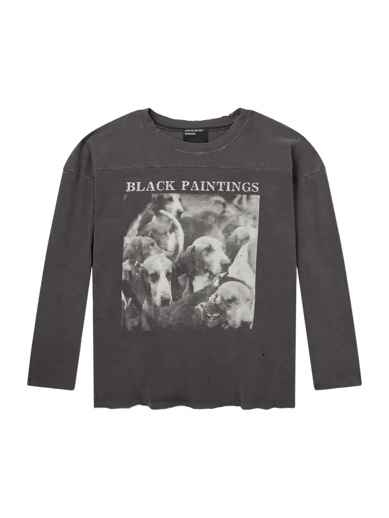 Enfants Riches Déprimés Black Paintings Distressed Printed Cotton-Jersey T-Shirt - Men