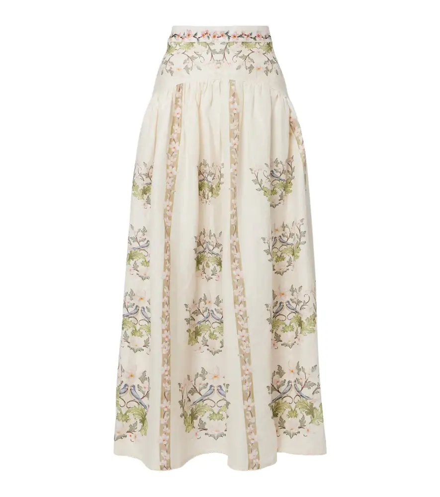 Agua by Agua Bendita Curua floral linen midi skirt