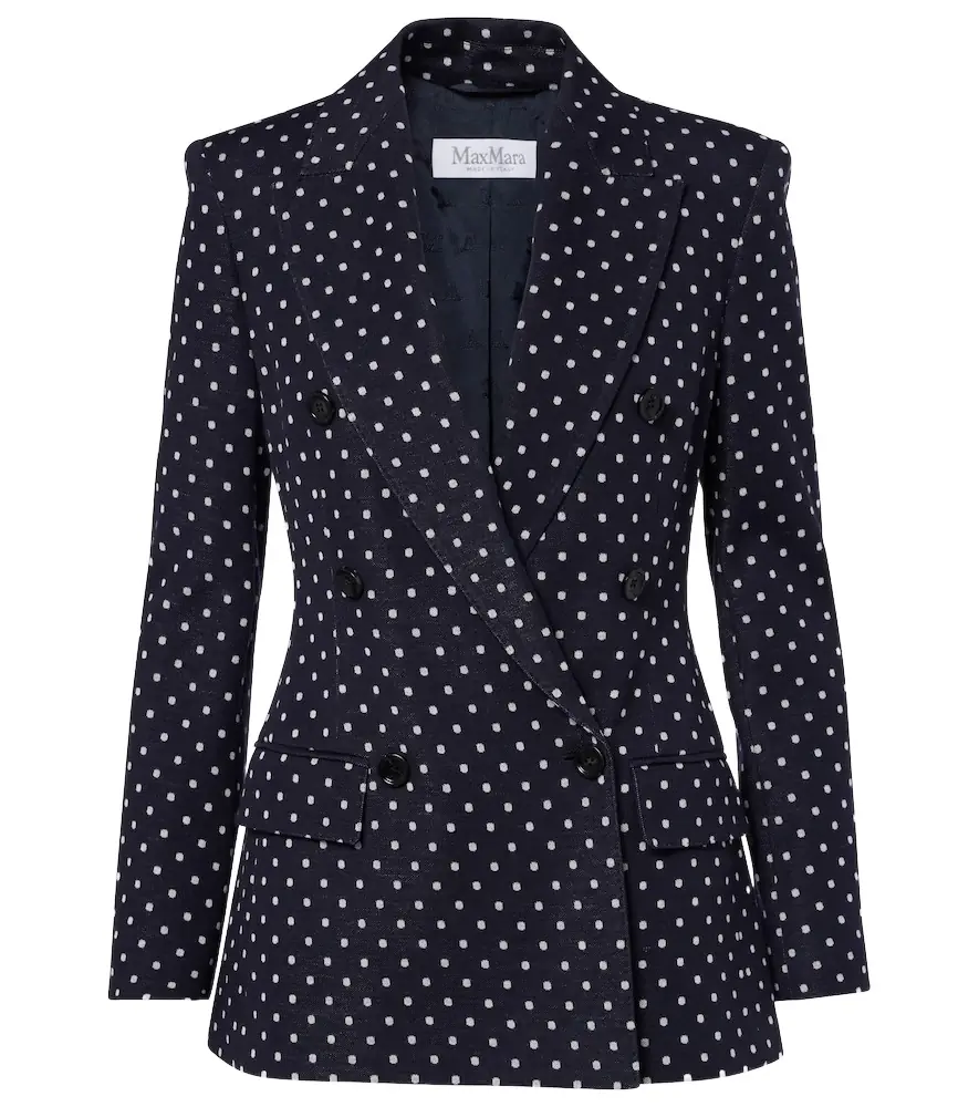 Max Mara Polka-dot double-breasted jersey blazer