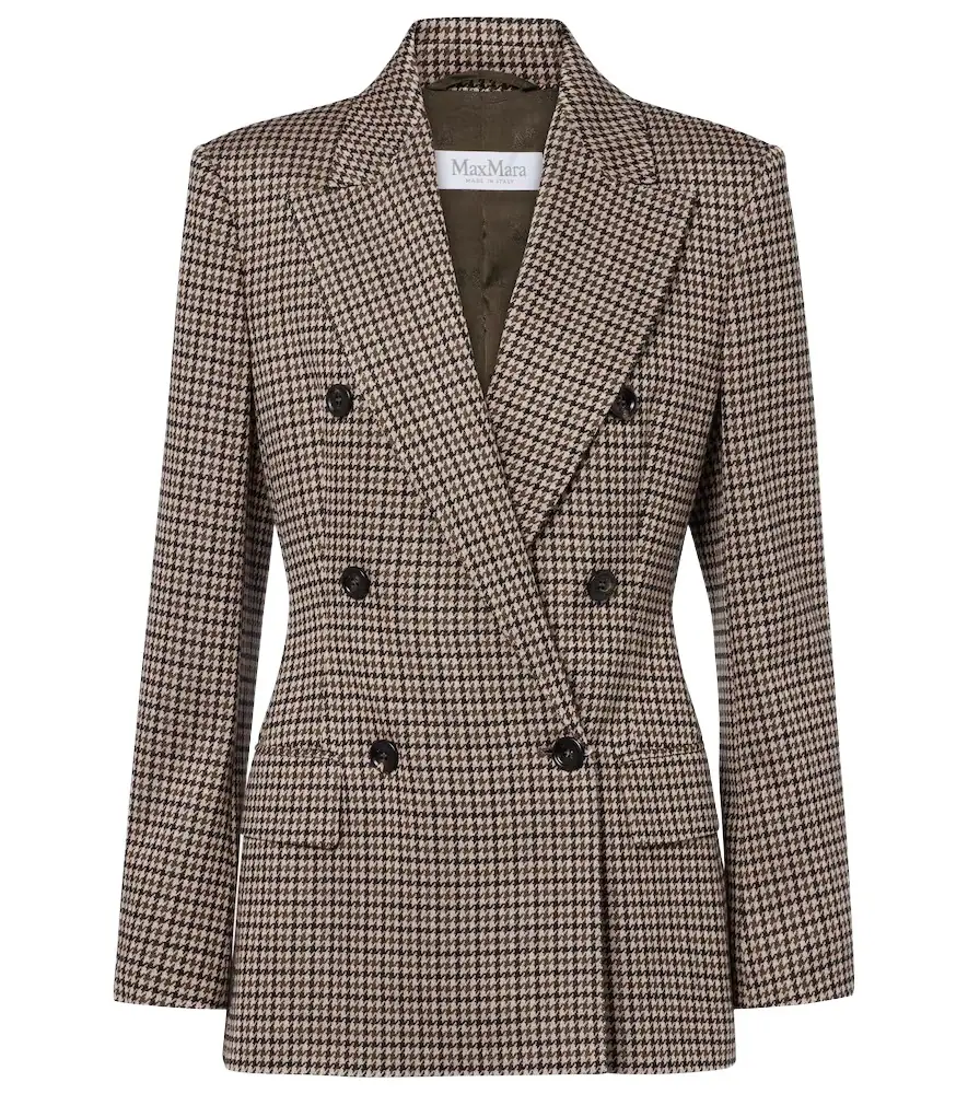 Max Mara Houndstooth double-breasted blazer
