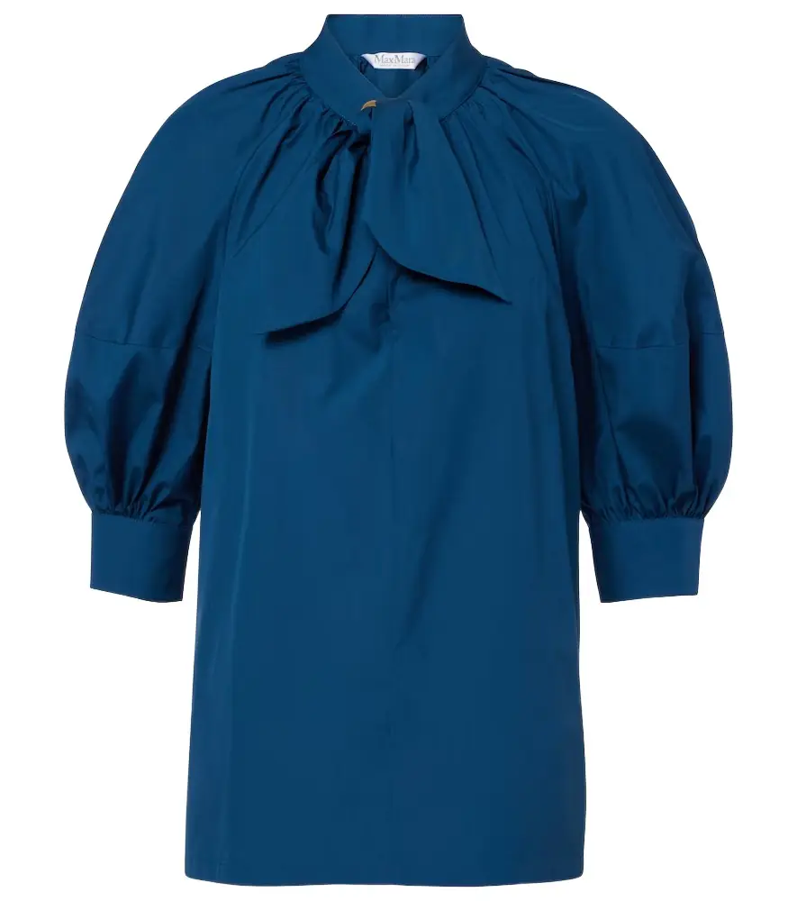Max Mara Tie-neck cotton poplin blouse - Women's Clothing