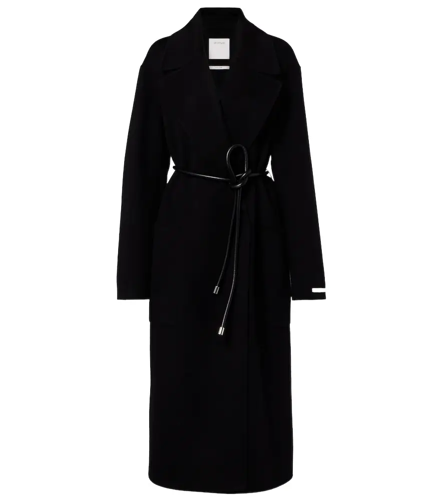 Sportmax Belted oversized virgin wool wrap coat