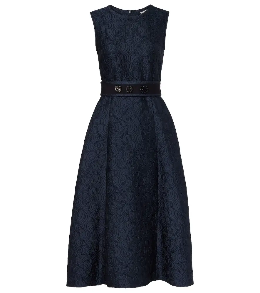'S Max Mara Belted jacquard midi dress