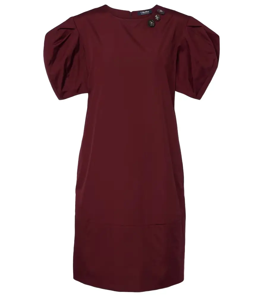 'S Max Mara Puff-sleeve cotton poplin minidress