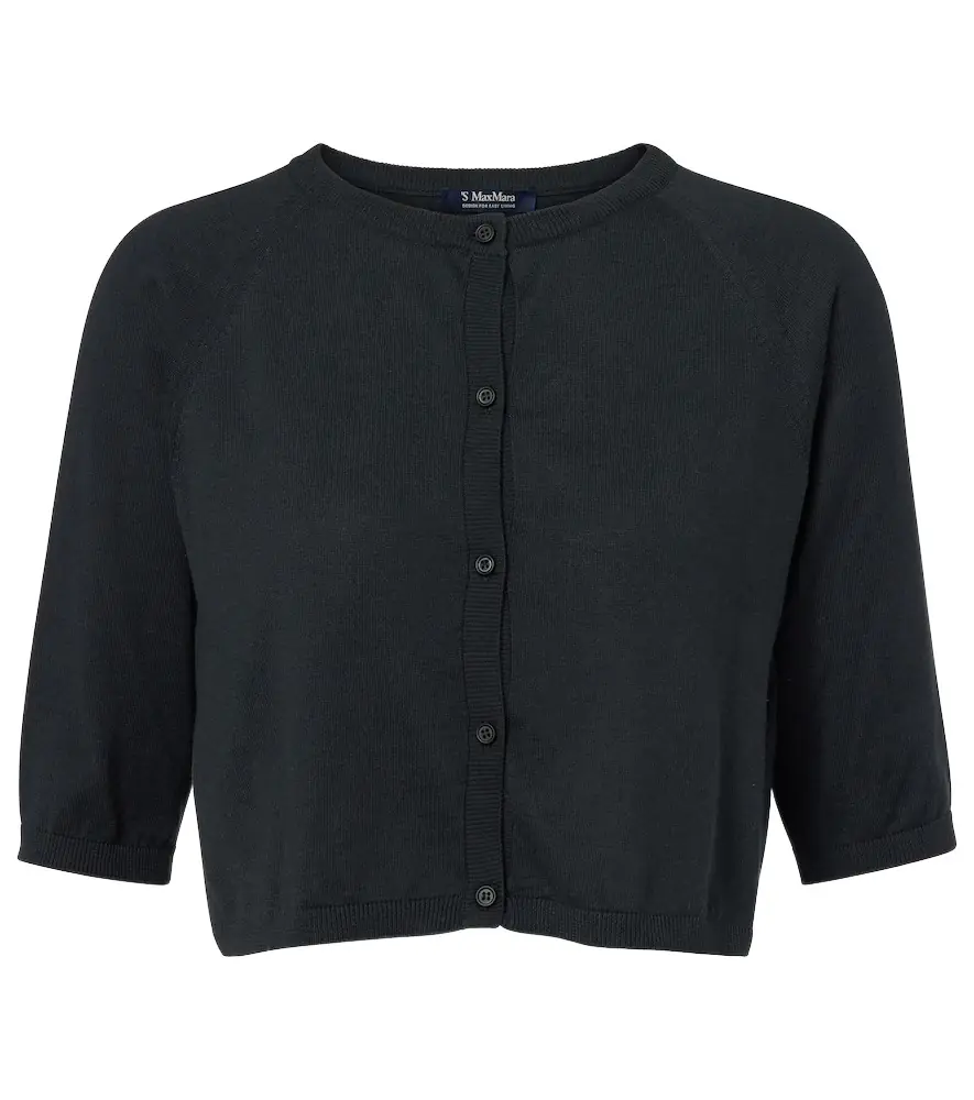 'S Max Mara Cropped cotton, silk and cashmere cardigan