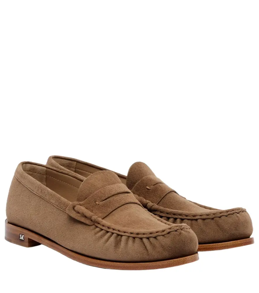 Max Mara Suede penny lofaers