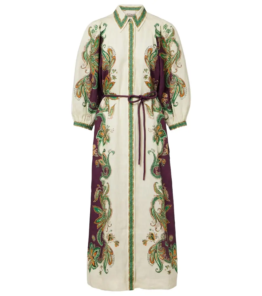 Alemais Alémais Ruthie printed linen shirt dress