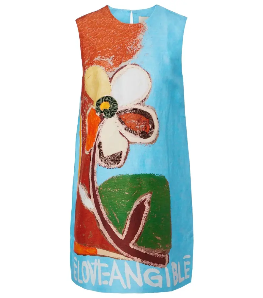 Alemais Alémais x MLAK Lenny printed linen-blend minidress