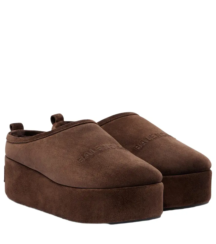 Balenciaga Alaska suede platform mules