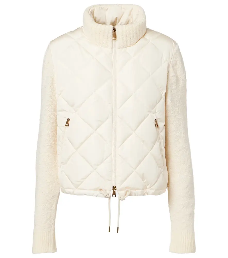 Moncler Down-paneled cotton-blend cardigan