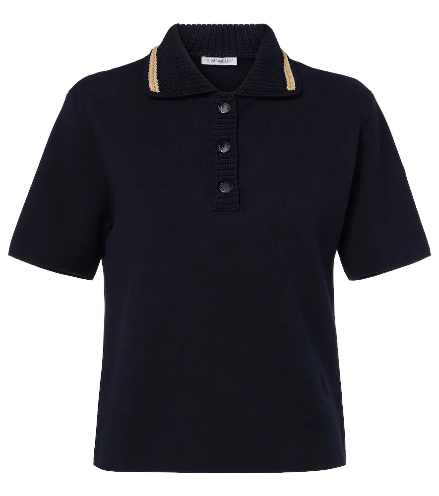 Moncler Knitted cotton polo shirt