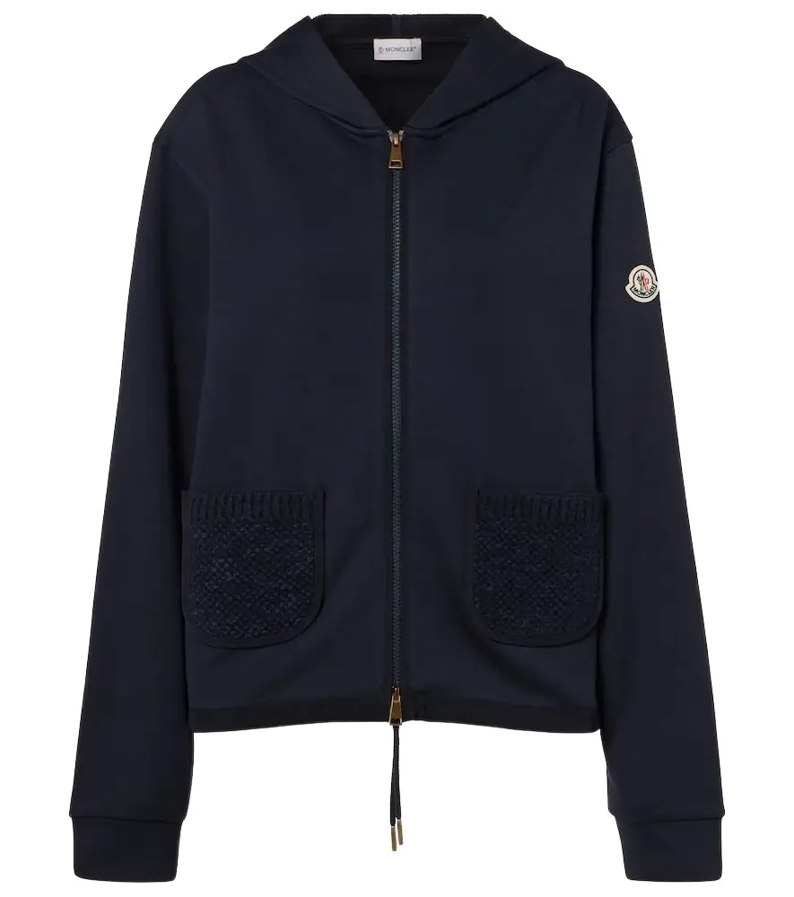 Moncler Cotton-blend zip-up hoodie