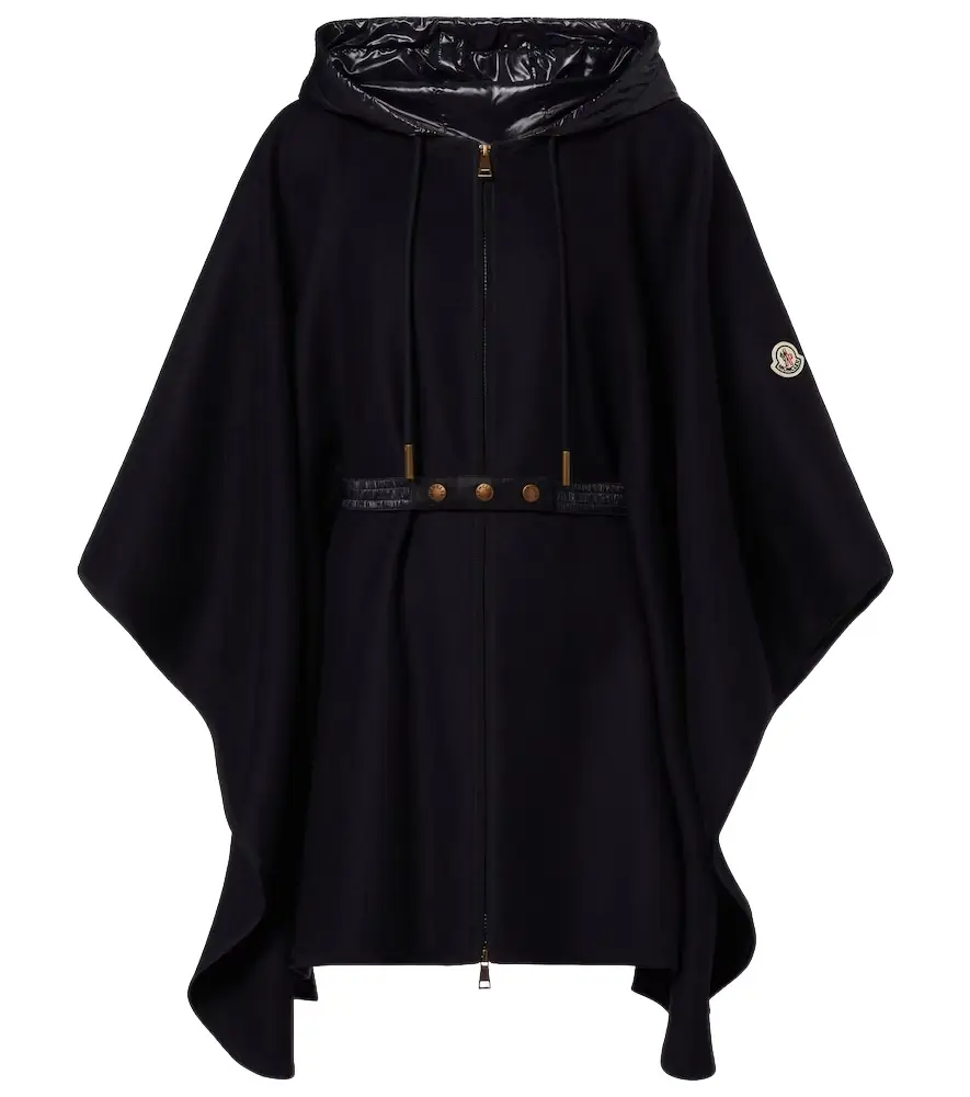 Moncler Belted wool-blend cape