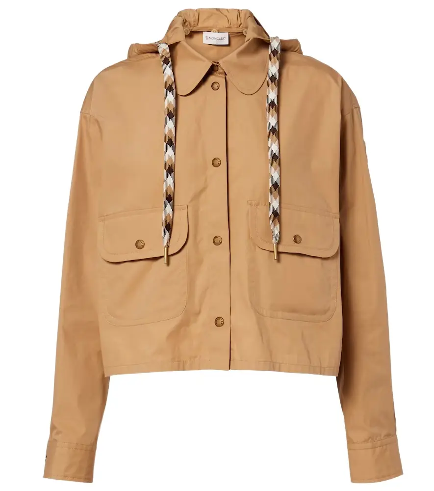 Moncler Hooded cotton-blend jacket