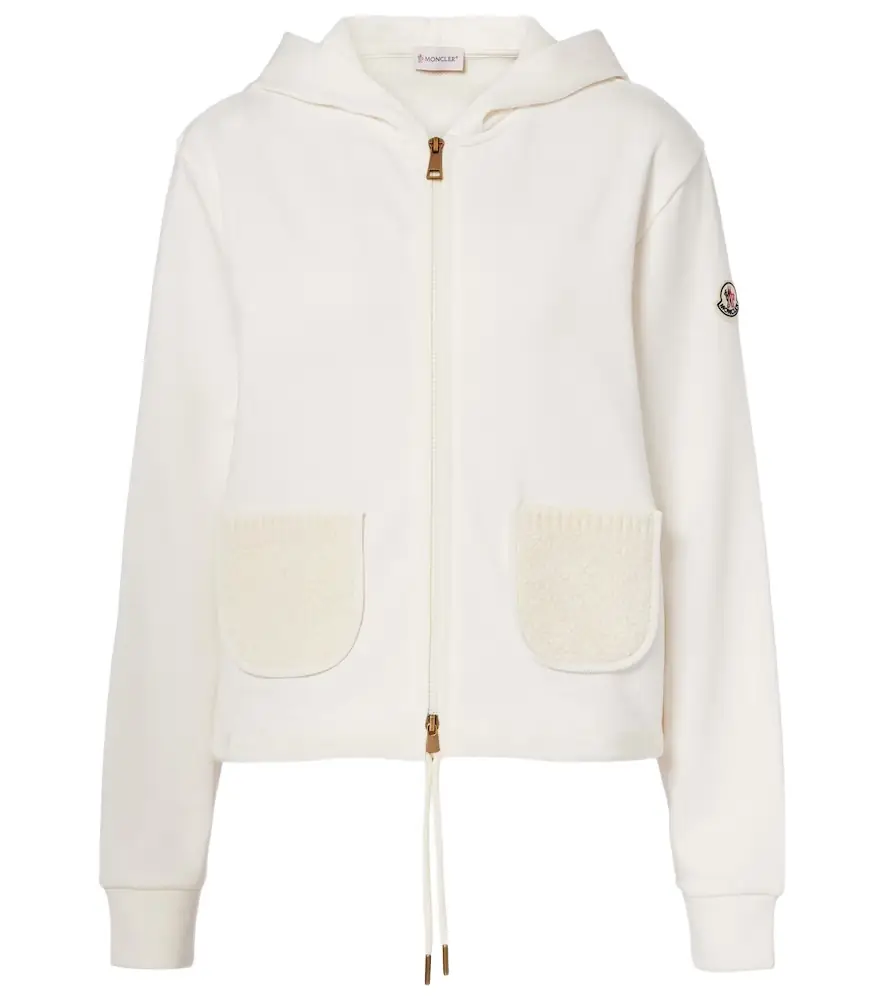 Moncler Cotton-blend zip-up hoodie