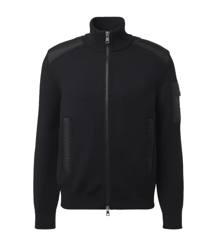 Moncler Tricot down-paneled virgin wool cardigan