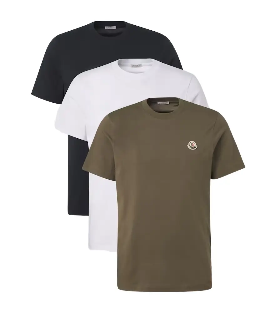 Moncler et of 3 cotton jersey T-shirts