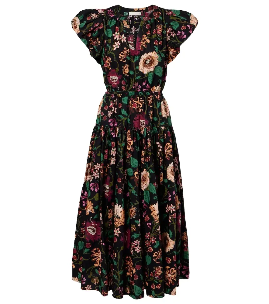 Ulla Johnson Marin floral cotton poplin midi dress