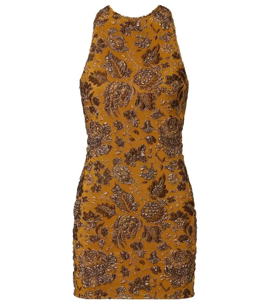 Saint Laurent Floral brocade minidress