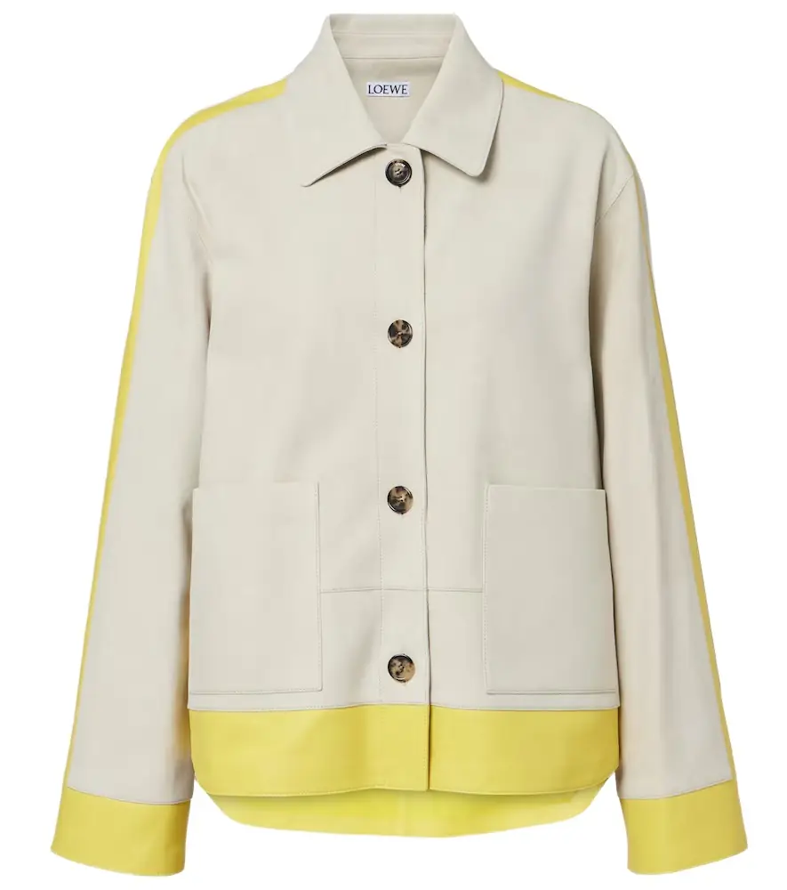 Loewe Leather-trimmed suede jacket