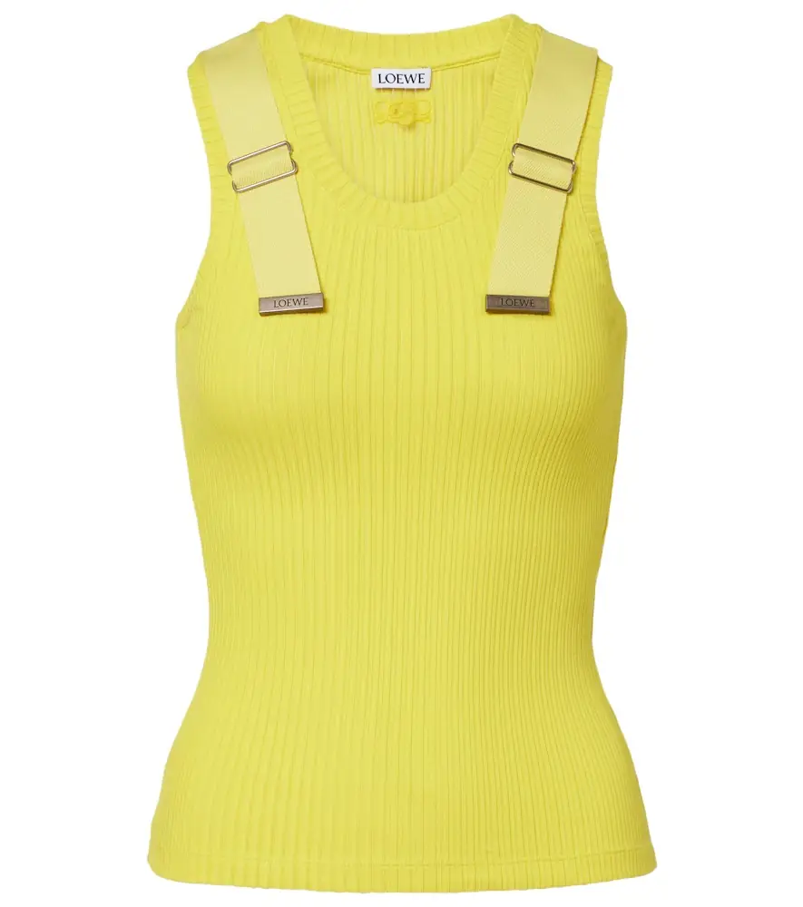 Loewe Ribbed-knit cotton-blend tank top