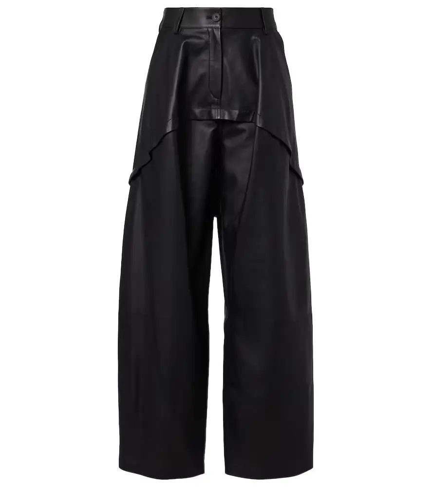 Loewe Paneled leather wide-leg pants