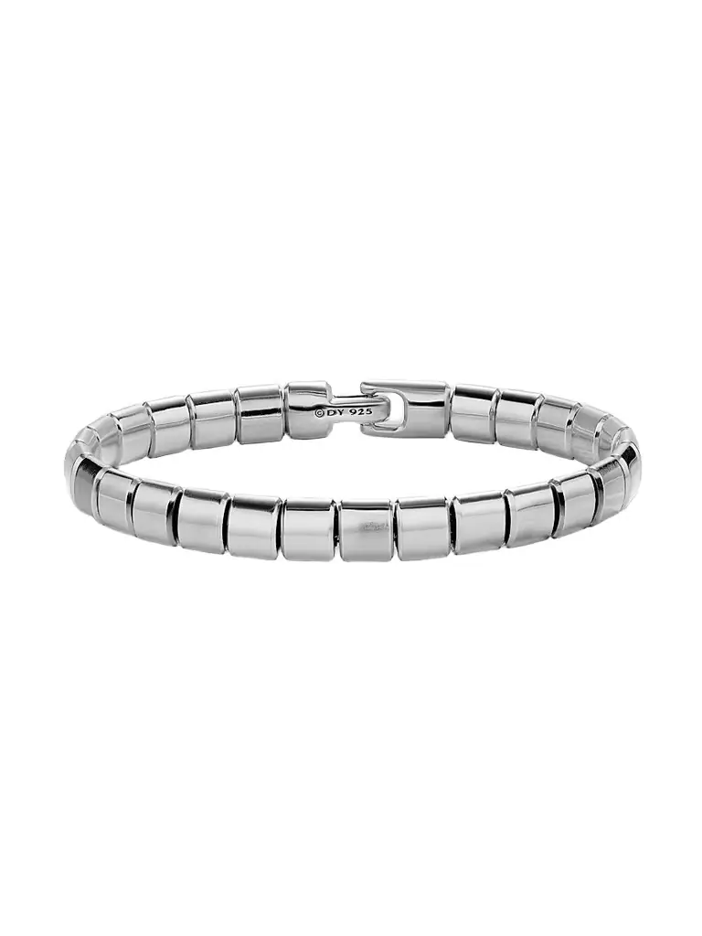 David Yurman Men's Spiritual Beads Flat Bead Bracelet in Sterling Silver, 8MM - Silver - Women's Jewelry And Watches