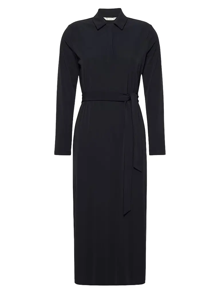 MM Max Mara Women's Plissé Pleated Crepe Jersey Dress - Navy - Women's Clothing