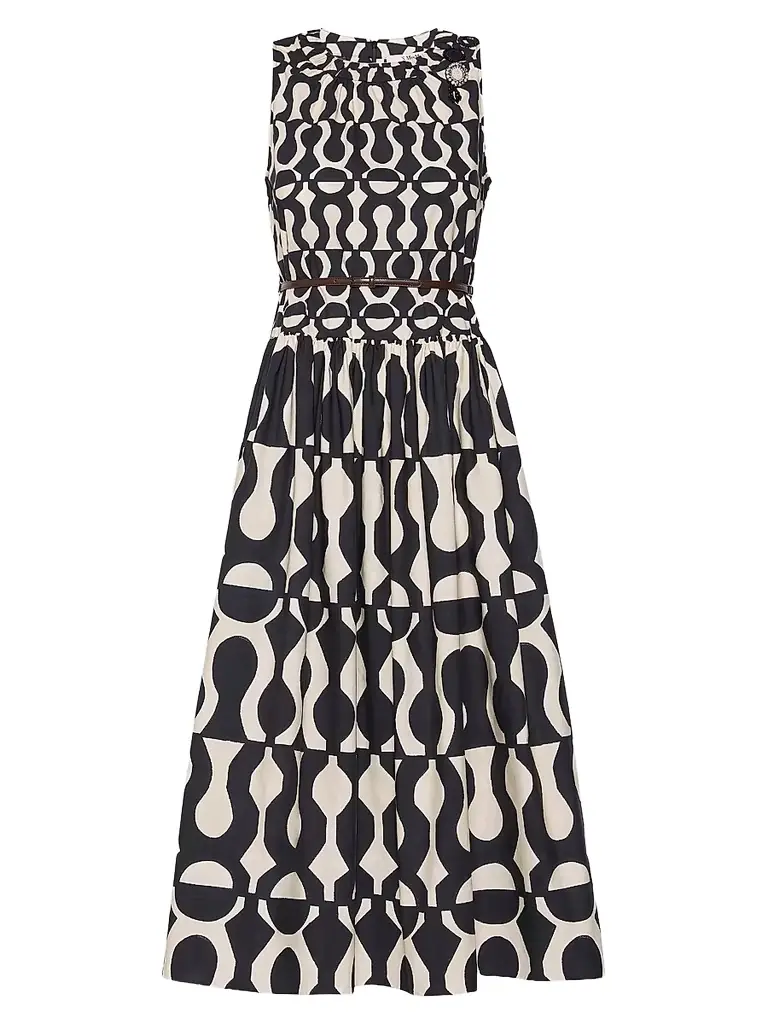 Max Mara Women's Printed Cotton Poplin Dress - Black