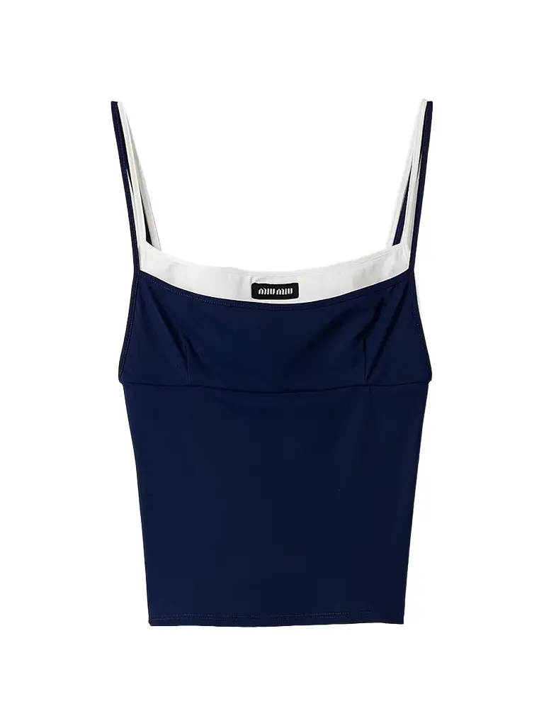 Miu Miu Women's Stretch Jersey Top - Dark Blue