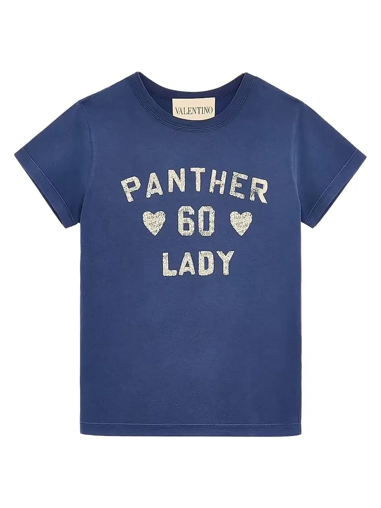 Valentino Garavani Women's Printed Cotton T-Shirt - Blue Birch - Women's Clothing