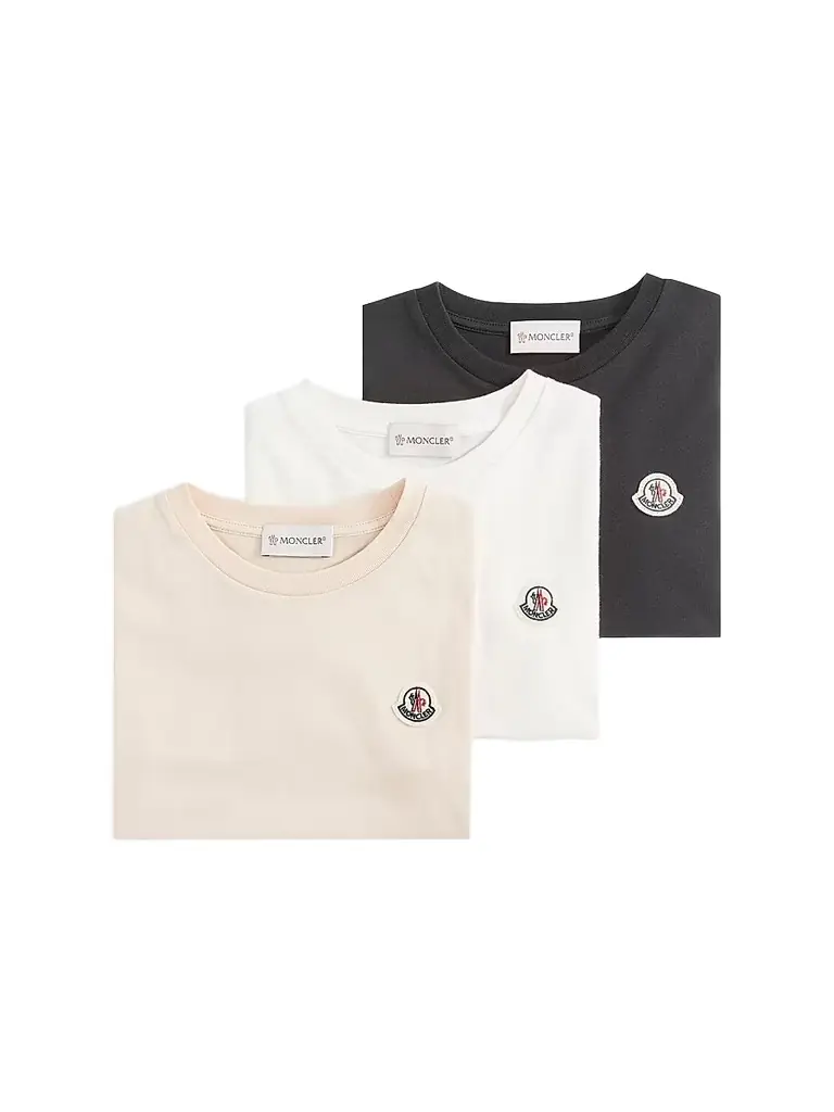 Moncler Little Girl's & Girl's Crew-Neck T-Shirt in Cotton - Black White Beige