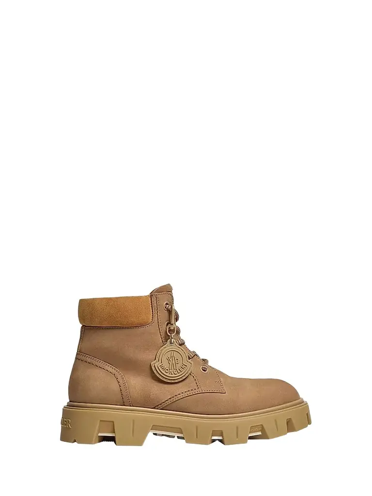 Moncler Men's Peak City Boots in Nubuck & Suede - Khaki