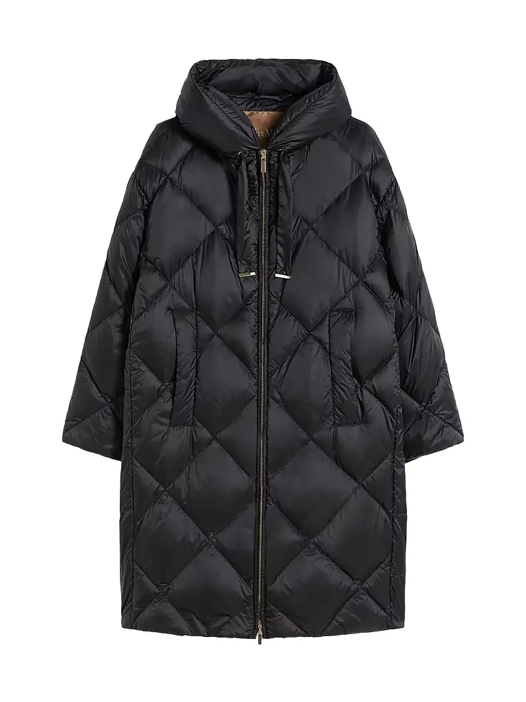 Max Mara Women's Down Jacket in Iridescent Water Repellent Fabric - Black