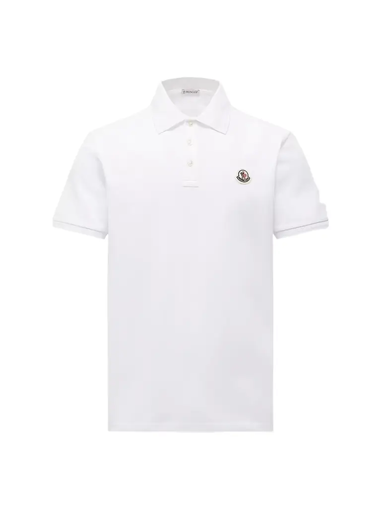Moncler Men's Polo Shirt in Cotton Piquet - White